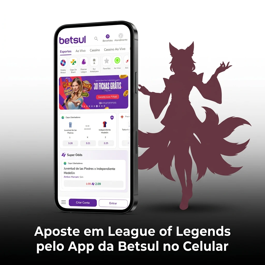 Aposte em League of Legends pelo App da Betsul no Celular