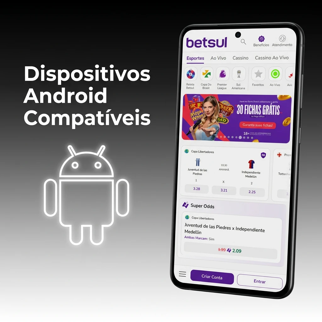 Dispositivos Android Compatíveis