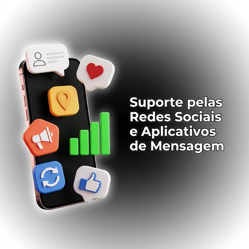 Suporte pelas Redes Sociais e Aplicativos de Mensagem