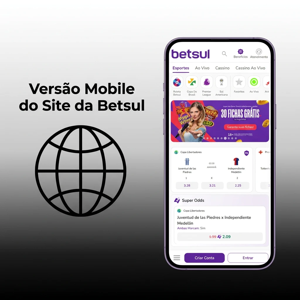 Versão Mobile do Site da Betsul